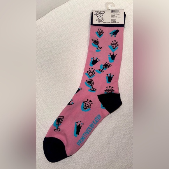 Primitives by Kathy Pink and Black Casual Socks - Picture 3 of 4